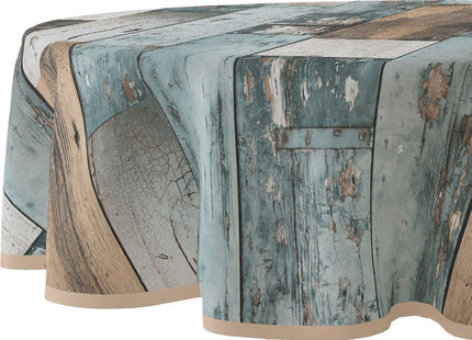 Wicotex - Tafelzeil - PVC - 160 X 160 Cm - Hout Blauw Design - MBDeals.nl
