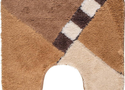 Wicotex - Toiletmat - 50 X 60 Cm - Antislip Onderkant - Bruin / Beige - MBDeals.nl