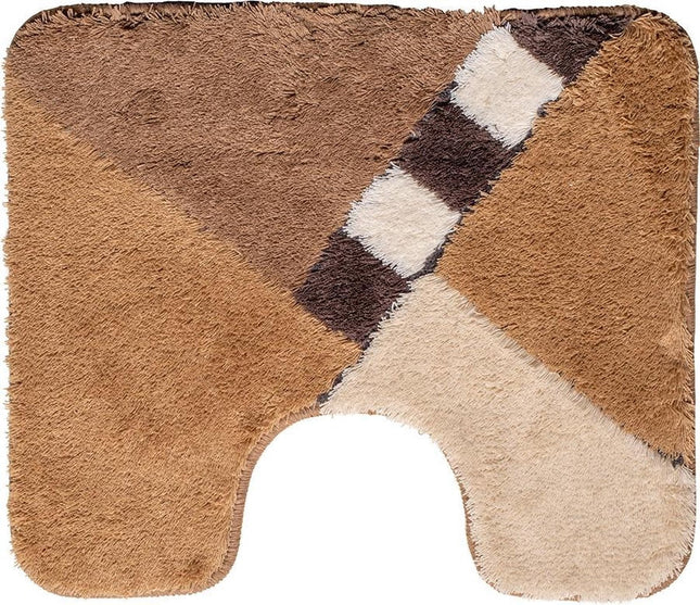 Wicotex - Toiletmat - 50 X 60 Cm - Antislip Onderkant - Bruin / Beige - MBDeals.nl