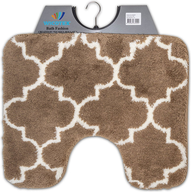 Wicotex - Toiletmat - Antislip Onderkant - 50 X 60cm - Taupe Design - MBDeals.nl