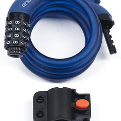 Xolid kabelslot met 4-cijferig cijferslot 120 cm donkerblauw voor fiets en scooter - MBDeals.nl