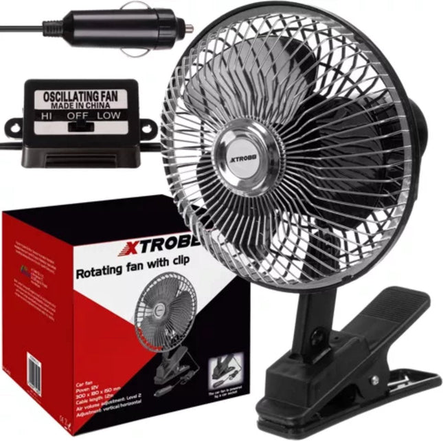 XTROBB - Autoventilator - Verstelbare Kantelhoek - Twee Snelheidsstanden - 12V Voedingsspanning - MBDeals.nl