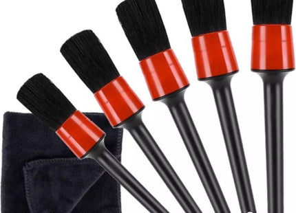 XTROBB - Detailing Borstels - Set van 5 - 2 Cm tot 4 Cm Borstels - Inclusief Microvezeldoek - MBDeals.nl
