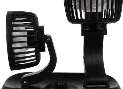 XTROBB - Dubbele Auto Ventilator - 360° Rotatie - Tweestaps Snelheidsregeling - Voeding Via Sigarettenaansteker - MBDeals.nl