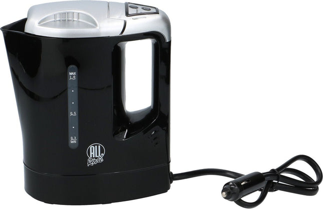 All Ride - Reis Waterkoker 12V - Auto Waterkoker 0.8L - Aansluiting op Sigarettenaansteker Auto - Warme Dranken Onderweg - voor Auto, Camper, Boot en Vrachtwagen - Kunststof - Zwart - MBDeals.nl