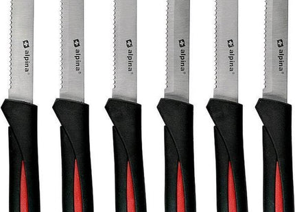 Alpina - steakmessen - 22.8 cm - 6 stuks - vleesmessen - vleesmes - MBDeals.nl