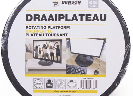 Benson - Draaiplateau - Zwart 25 CM - MBDeals.nl