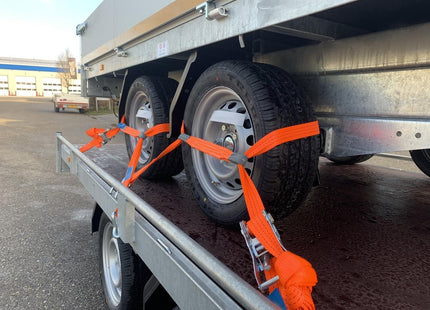 Benson Spanband met Ratel - 7.5 meter - Rood - 350 kilo Capaciteit - MBDeals.nl