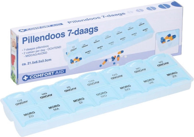 Comfort Aid - Pillendoosje klein - 7 dagen - Ochtend en avond - Medicatiedoos - Pillen box - Pil organizer - MBDeals.nl