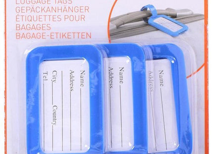 Dunlop - 3 stuks Bagagelabel / Kofferlabel - Blauw - MBDeals.nl