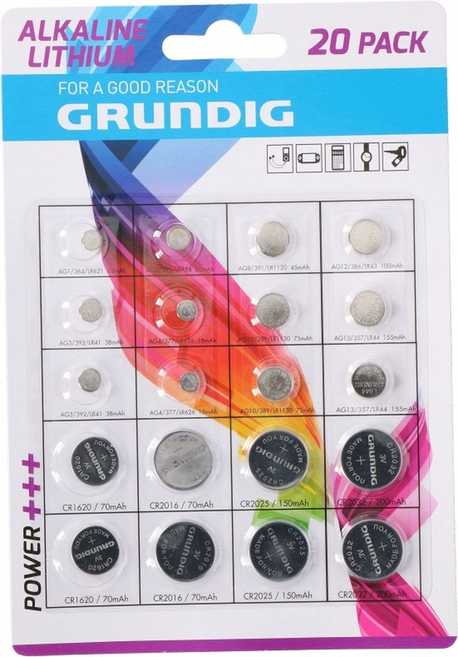 Grundig - Batterijen Knoopcel Alkaline/lithium 20 Stuks - MBDeals.nl