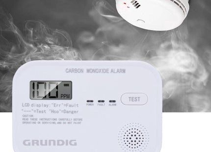 Grundig - CO Melder - Hoogsensitieve Koolmonoxidemelder - LCD Scherm - 10 Jaar Sensor - Voldoet aan Europese norm - MBDeals.nl