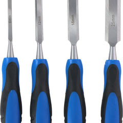Kinzo - Beitelset - 4 Stuks - 6/ 12/ 18/ 25 mm - Carbonstaal - voor Houtbewerking - MBDeals.nl