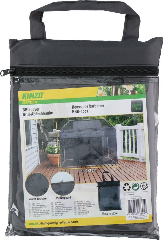 Kinzo Garden - BBQ hoes - afdekzeil voor barbecue - 122X71X76cm - MBDeals.nl