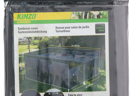 Kinzo - Tuinsethoes - 210 x 210 x 90 CM - Waterresistent - Universeel - Met Trekkoord - MBDeals.nl