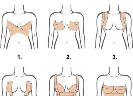 Stegger - Boob tape 2 rollen van 5 meter - Vier herbruikbare Nipple covers - Hoogste kwaliteit - BH zonder beugel - Plak BH - 5cm breed - MBDeals.nl